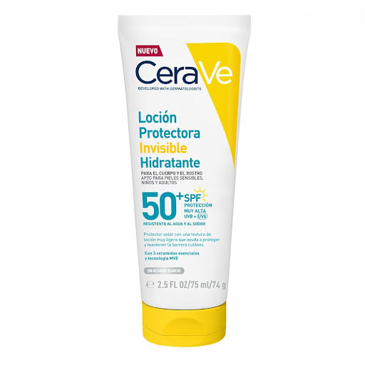 Cerave Protector Solar Loción Invisible Hidratante x 75 Ml